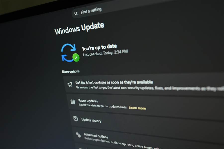 Windows Update screen showing the system is up to date