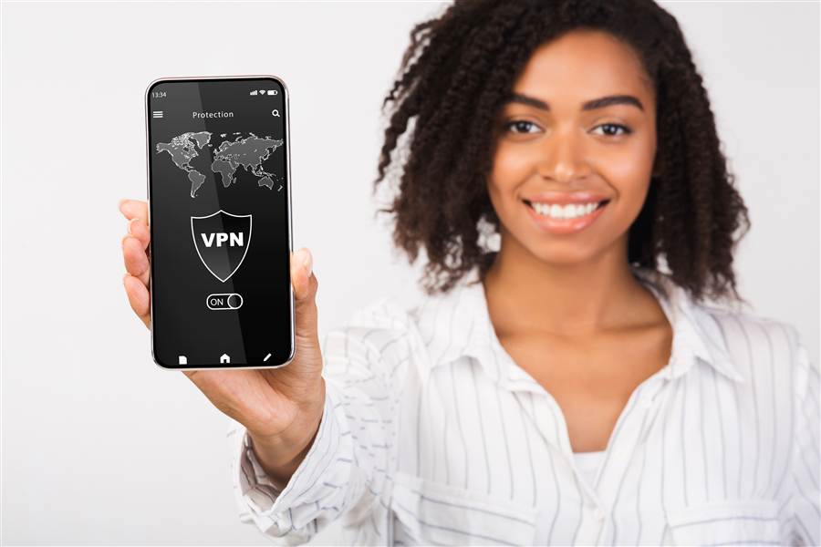Phone displaying an active VPN connection