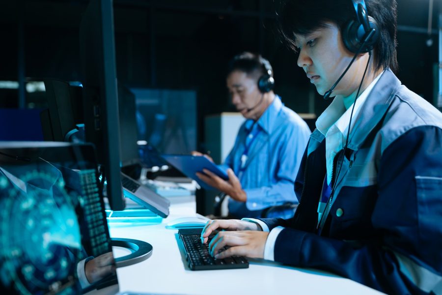 Technicians monitoring systems overnight for round-the-clock support